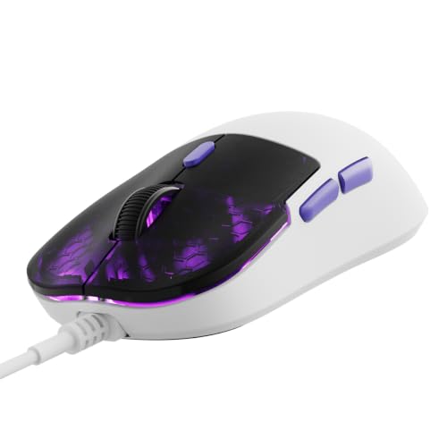 Kreo Harpy Gaming Mouse Wired (White), 55g Ultra-Lightweight Mouse, Customizable RGB Mo…