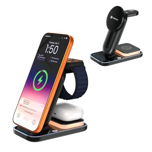 Portronics TriCharge Ultra 3-in-1 Wireless Charger for iPhone, Android, Smartwatch & Ea…