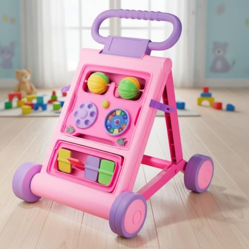 StarAndDaisy Baby Walker/Multipurpose Push Walker for 0-24 Months (Pink Push Walker)