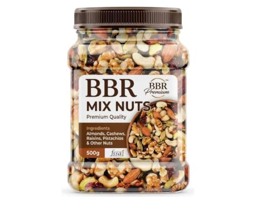 BBR Mixed Nuts 500 g | Almonds, Cashews, Pistachios, Raisins & Walnut Blend | Healthy S…