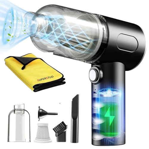 SUPERSTUD 2 Pcs Combo - Car Vacuum Cleaner 3 in 1 (1Pcs) | Microfiber Cleaning Cloths f…