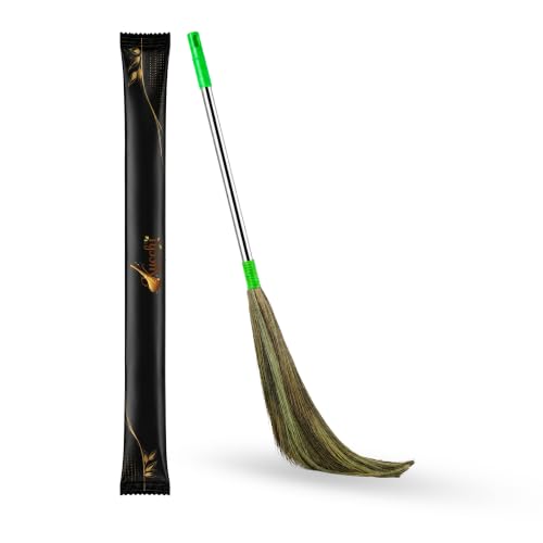 Natural Grass Broom (Steel Phool Jhadu) 40 -Inch Long Meghalaya Grass Broom with Steel…