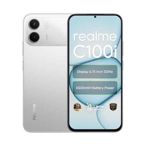 realme C100i Smartphone 6.75 inch Display 6500mAh Titian Battery 4GB RAM 64GB ROM AI Ca…
