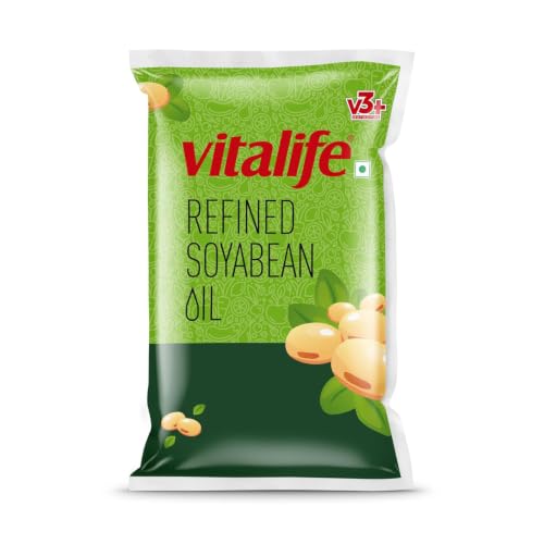 Vitalife Refined Soyabean Oil 1 l Pouch | Soya Tel | Pure Edible Cooking Oil | High in…