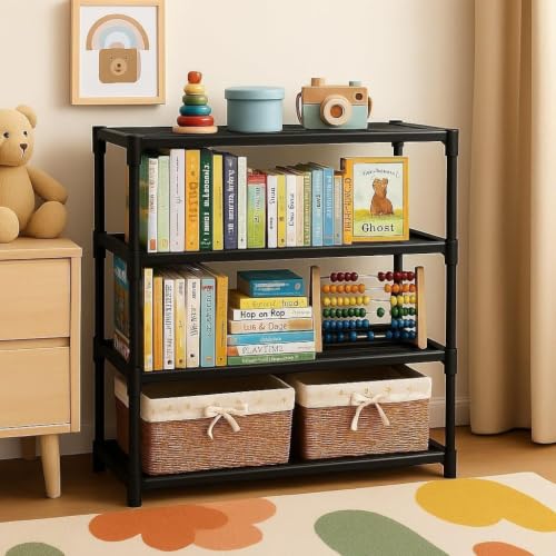 YouCopia Book Self – 4 Layer Portable Book Shelf, Kids Books Racks for Home Plastic, Bo…