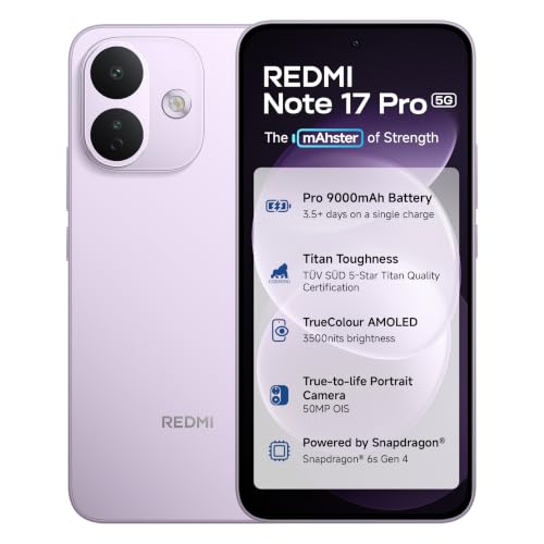 REDMI Note 17 Pro 5G (Purple Vibe, 8GB RAM, 256GB ROM) | 9000mAh Battery + 67W TurboCha…