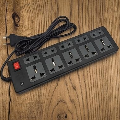 Multicolour Extension Board with 10 Universal Sockets and Switch