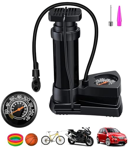 DYKIDRAH Bike Car Cycle Tyre Air Pump Portable Activated High Pressure Mini Foot Floor…