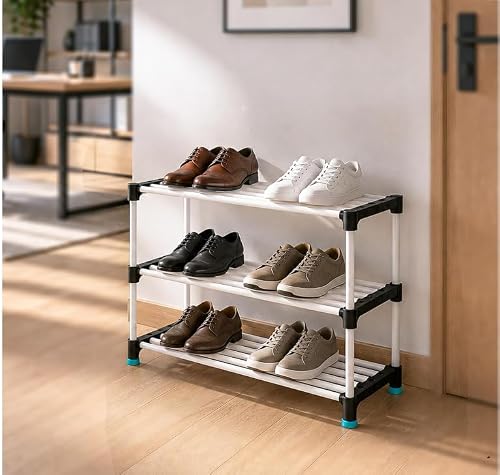 3 Layer Shoe Rack for Home – Stylish & Durable Footwear Organizer Stand for Shoes, Slip…