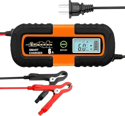 6-Amp Portable Car Jump Starter,Smart Trickle Charger 6V-12V Fully Automatic Maintainer…