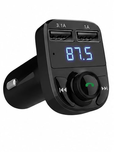 Rashiv CAR X8 Bluetooth FM Transmitter with Dual USB Mobile Charger Car Kit Compatible…