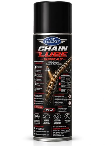 Gleaser Chain Lube Spray for Bike - 150 ML | Motorcycle Chain Lubricant | Synthetic For…