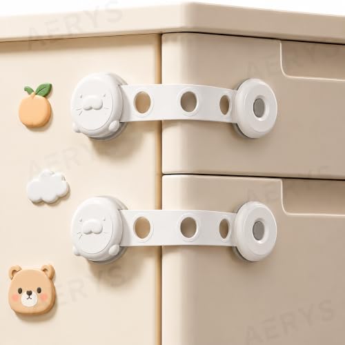 Baby Safety Lock for Cabinets, Pack of 2,Adjustable and Flexible,Self Adhesive, Child P…