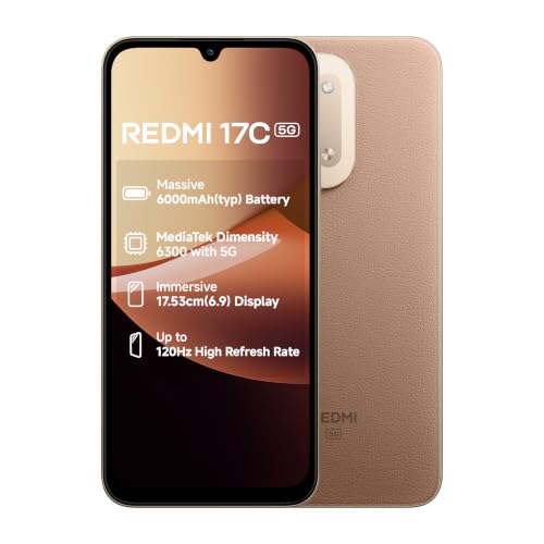 Redmi 17C 5G (6GB + 128GB) Coffee Brew | mAhssive 6000mAh Battery | 33W Fast Charging |…