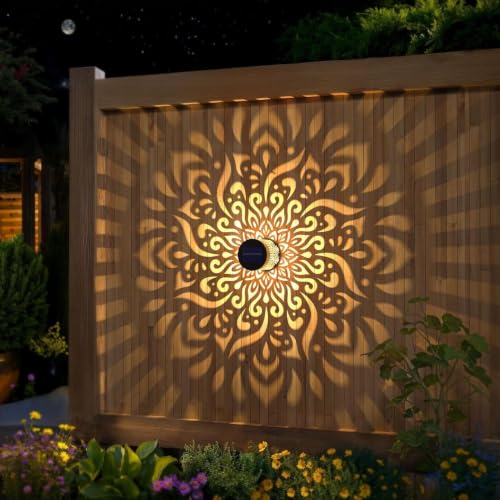 QURAX Solar Fence Lights Solar Outdoor Wall Lights Metal Solar Powered Deck Step Lights…
