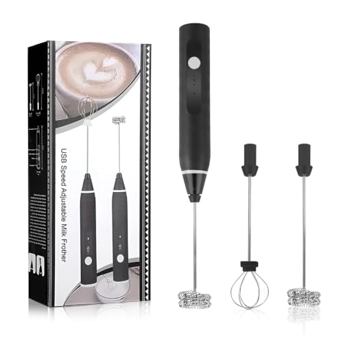 GLOTY® Rechargeable Milk Frother & Coffee Whisk | Dual Spring Whisk | 3-Speed Electric…