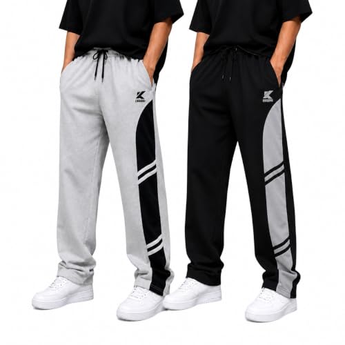 Mens Track Pants Lower Pack of 2 Black,Grey