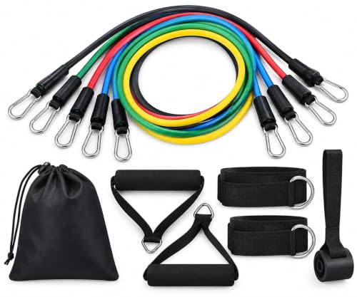 11 in 1 Resistance Bands Set | Exercise Bands with Handles, Toning Tubes, Portable Desi…