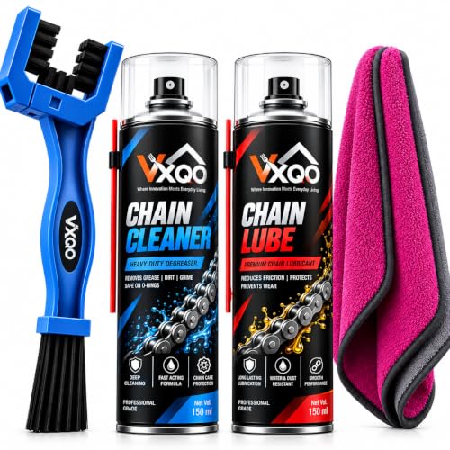 Chain Cleaner & Lube 150ml Each with Chain Brush & Microfiber Duster | Bike & Motorcycl…