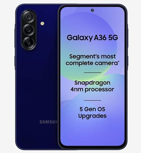 Samsung Galaxy A36 5G (Dark Blue, 8GB RAM, 128GB Storage) | Snapdragon 6 Gen 3 Octa-Cor…