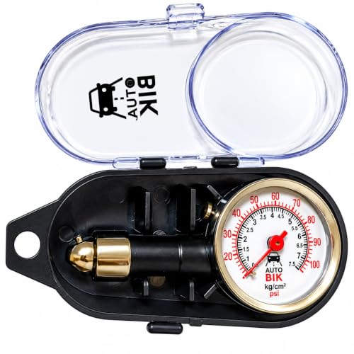Autobik 100 PSI Tyre Pressure Gauge for Car Bike Cycle, Analog Tire Air Pressure Meter,…