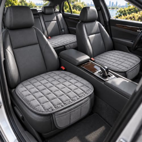 SARTHIV Elite Car Seat Cover 3 Pcs Set, Quilted Padded, Universal Fit Grey