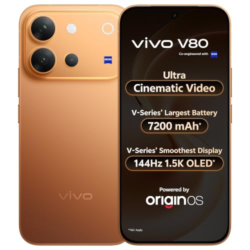 vivo V80 5G (Sunrise Anthem, 8GB RAM, 128GB Storage) with No Cost EMI/Additional Exchan…