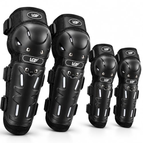 LGP Motorcycle Riding Knee & Elbow Guard Set — Hard Shell Protection Pads