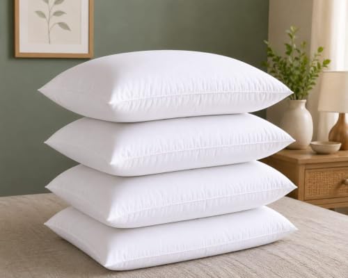 Cotton Pillows for Sleeping - 16"x24" Standard Pillow Blue Set of 2 Pillow (4, White)