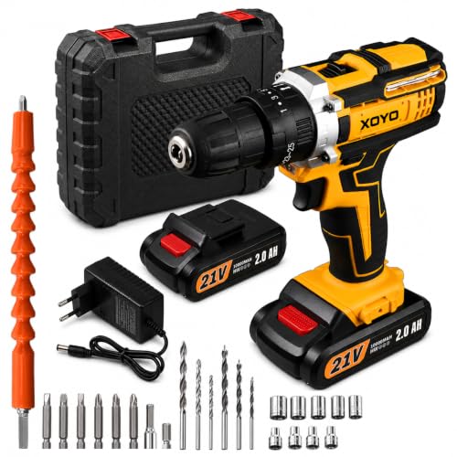 Cordless Drill/Screw machine 21V | Power Drill Drivers XT-series with 24pcs accessories…