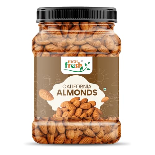 HighFresh Premium California Almonds 500g | Whole Natural Badam Kernels | Crunchy Dry F…