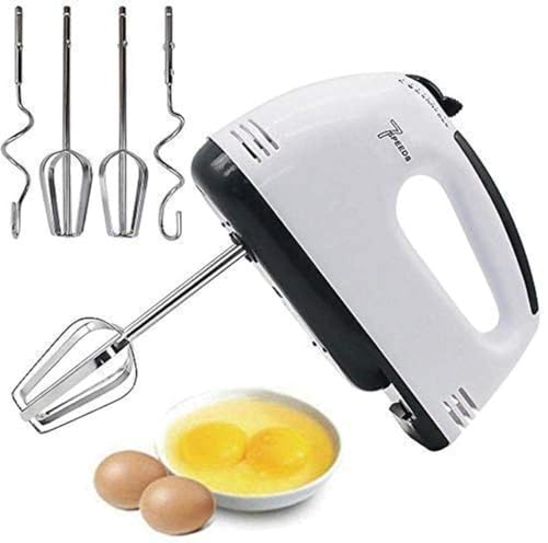Electric Hand Mixer for Kitchen | Handheld Cake Blender with Four Stainless Steel Attac…