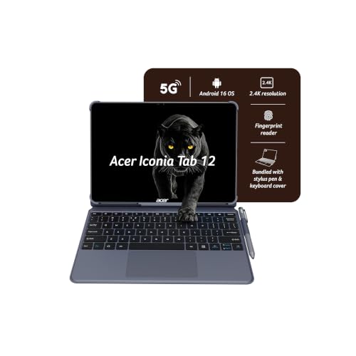 Acer Iconia Tab 12 5G with Stylus Pen and Keyboard|12.2",2.4K 90Hz IPS Display,450 Nit…