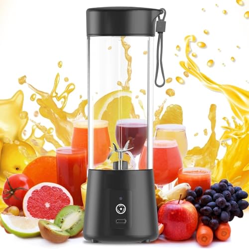 Portable 6-Blade Juicer Blender with Built-In Jar, Juice Mixer Bottle, Fruit Juice Mach…