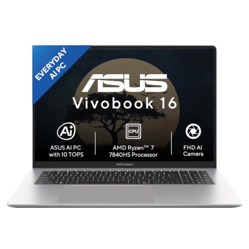 ASUS Vivobook 16 (2026),AMD Ryzen 7 7840HS,AMD Radeon iGPU,8GB RAM,512GB SSD,FHD+,16"(4…