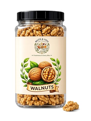 NUTS & YOU Dried Walnut Kernels 900gm | Premium Broken Piece Akhrot Giri Without Shell…