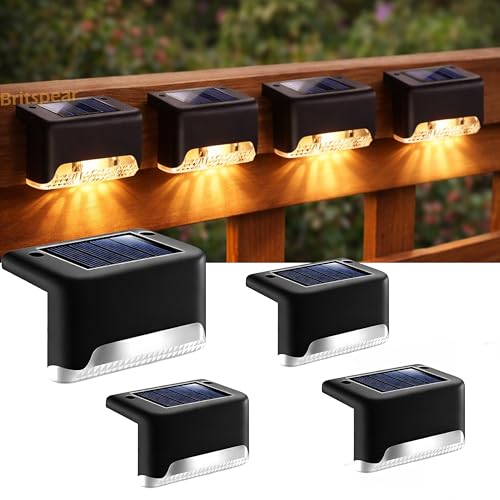 BRITSPEAR Solar Light Outdoor Garden Waterproof Stair Deck Pool Patio Fence Gate Yard F…