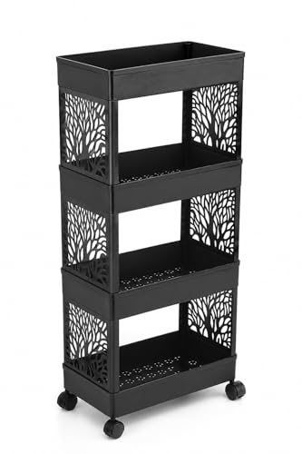 KESARI CREATION Multipurpose 4 Layer Storage Trolley with Wheel, Plastic Organizer Rack…