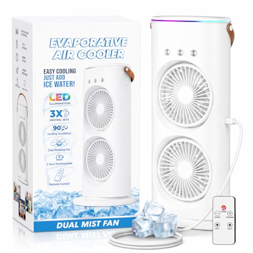 PYXBE 4000mAh Double Ended Spray Fan, Cold Air, 2025 New Desktop Table Fan USB Recharge…