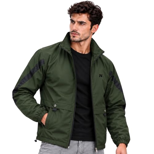 NINQ Men's Bike Riding Jacket | Biker Jacket for Men, Windcheater Lightweight Waterproo…