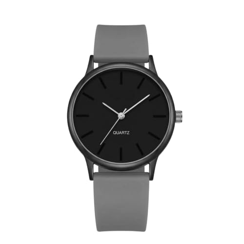 VIRAKTI Silicone Strap Analog Watch for Men with Round Dial Stylish Darkgrey