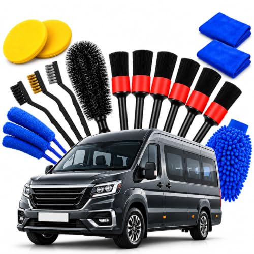 15 Pcs Car Cleaning Tool Kit Interior & Exterior Auto Detailing Brush Set for Tyres, AC…