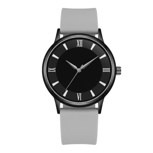 VIRAKTI Silicone Strap Analog Watch for Men, Stylish Round Dial Litegrey | Stylish roun…