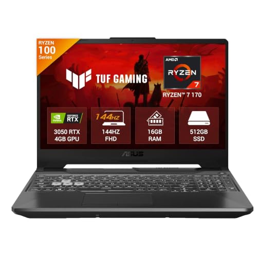 ASUS TUF Gaming A15, Gaming Laptop, AMD Ryzen 7 155, RTX 3050 GPU (16GB/512GB/39.62 cms…
