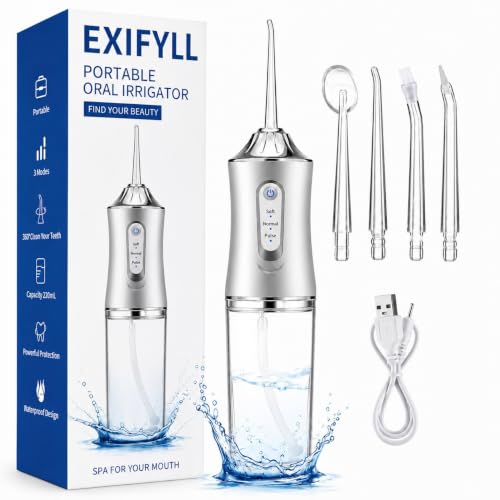 Portable Oral Irrigator Water Flosser for Teeth Cleaning, Rechargeable Cordless Dental…