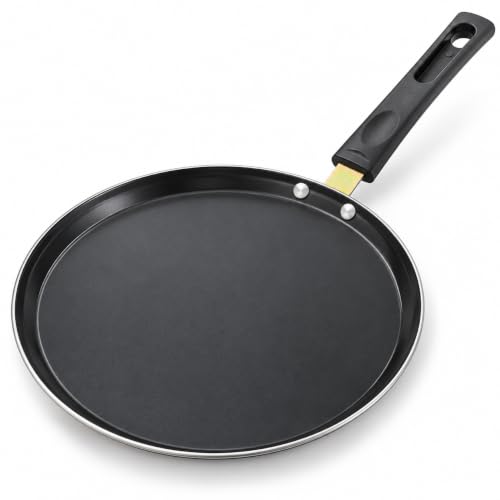 Non-Stick Flat Tawa Pan with Ergonomic Handle, 28 cm – Dosa, Roti, Paratha & Pancake Ta…